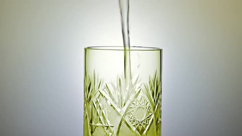 Close Glass Spilling Water Splashing White Background