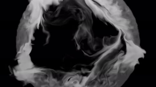 Rauch verteilt sich in einem Ring. Designelement für Bewegte Grafiken. Reibungsloser Übergang für Video.