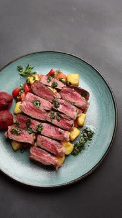 Guests enjoy delicious European cuisine at the restaurant. close-up