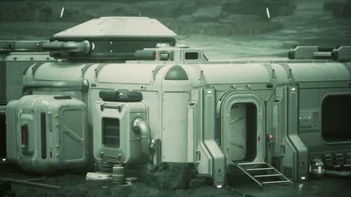 Advanced Space Station Orbiting Alien Planet