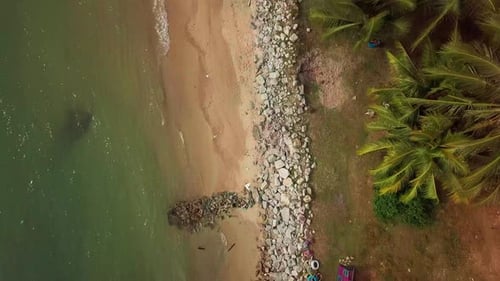 Pangkor Island top aerial view of the beaches, Malaysia