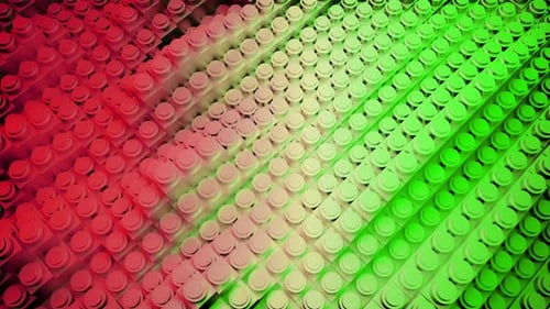 Abstract 3D circles on straight stripes in wavy motion. Design. Gradient contrasting