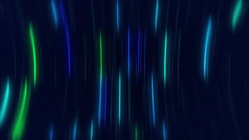 Blue Green Neon Lines Abstract Cyberpunk Background