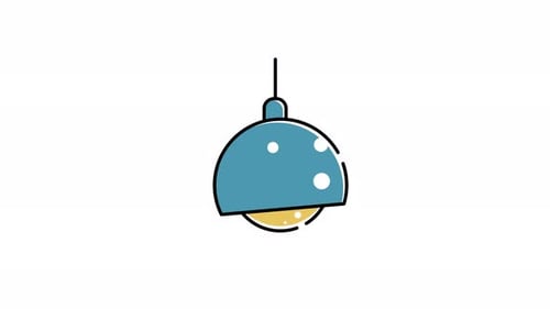 Animated Hanging Lamp Flat Design Icon