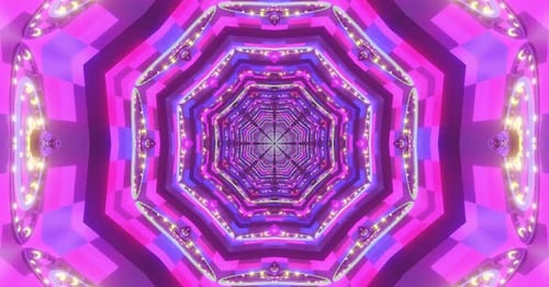 Futuristic Abstract Geometric Neon Tunnel Loop