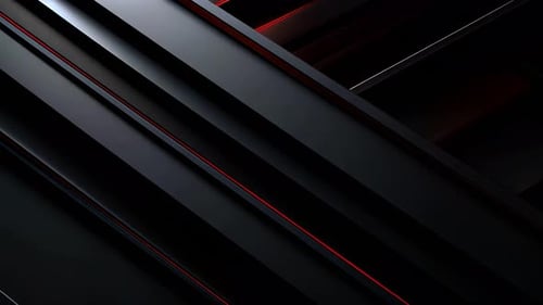 Sleek Abstract Sliding Black Panels Reveal with Red Lines