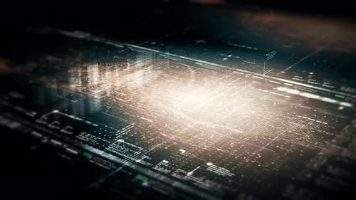 Futuristic Digital Data HUD Background Animation