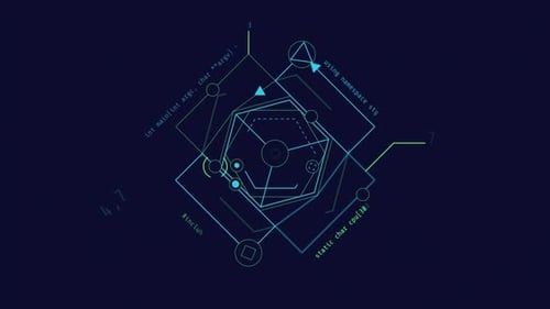 Loop-Animation einer Kombination aus geometrischen Formen, HUD-Element