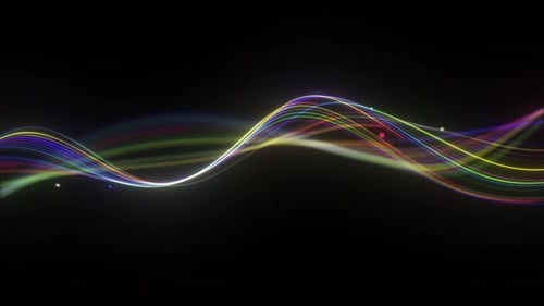 Abstract Flowing Neon Light Waves Background Animation