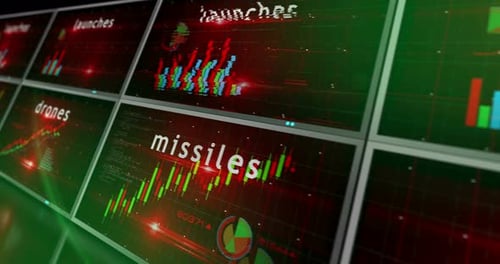 Missiles drones charts and graphs 3d diagram