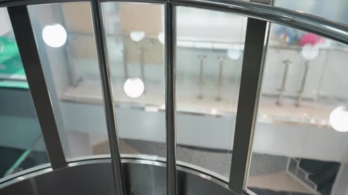 FirstPerson Perspective of Beautiful View From Glass Elevator
