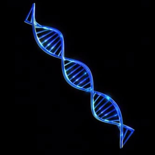 Iridescent Spinning 3D DNA Helix