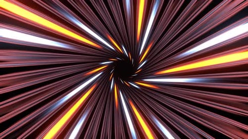 Orange And Lighting Blue Amazing Neon Spiral Tunnel Background Vj Loop In 4K