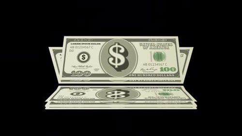Animated Hundred Dollar Bills Stacking for Financial Growth