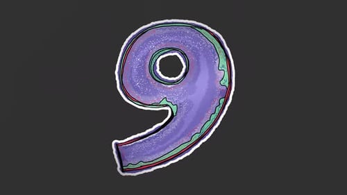 Sketch Style Number 9 Sticker