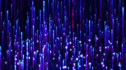 Abstract digital background with glowing neon particle lines. movement of a stream