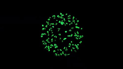 Abstract Green Shards Explosion Animation