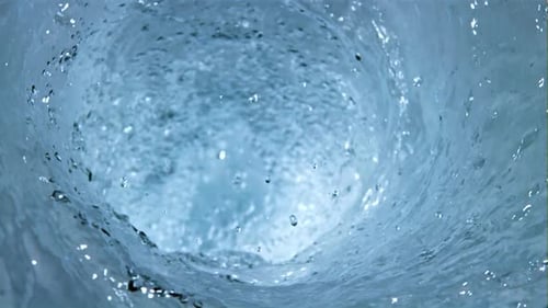 Super Slow Motion of Water in a Whirlpool