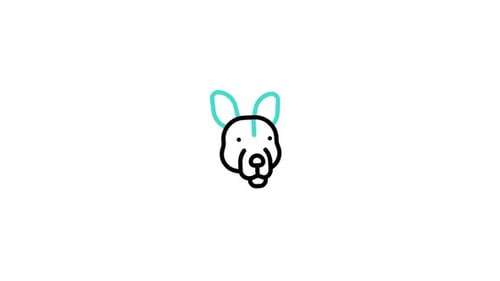 Minimalist Line Art Dog Head Animation Reveal