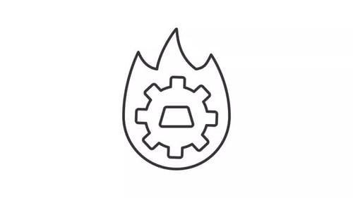 Animated pyrometallurgy line icon