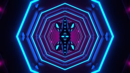 Blue And Pink Neon Psychedelic Abstract Strobe Background Vj Loop I 4K