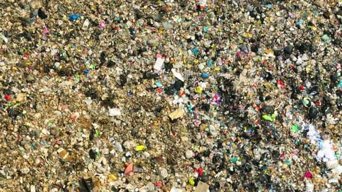 Garbage piles in landfills From an aerial view, Drone