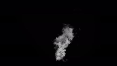 Fume Collection: Smoke waves fan due to breeze and spread on black background