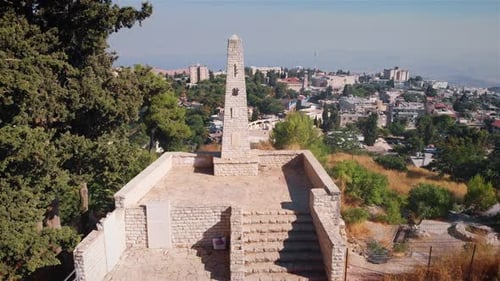 Zefat old Crusaders Fortress Aerial view