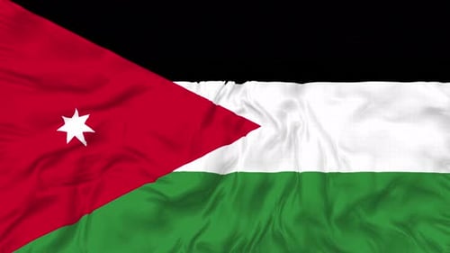 Realistic Waving Jordan Flag Animation Background