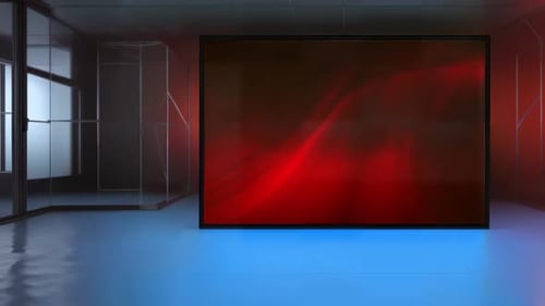 Modern TV Studio Display: Innovative Virtual Set for Dynamic News Presentation