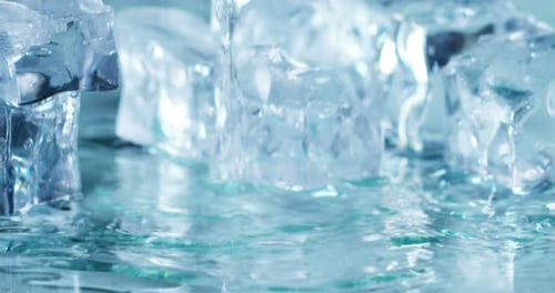 Close-up of Ice Cubes With Droplets