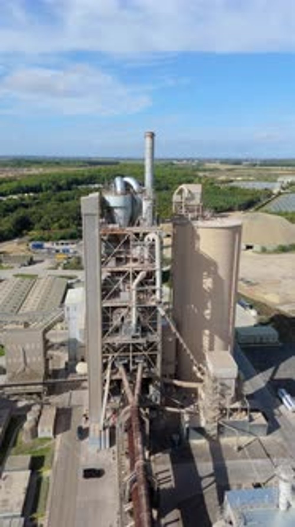 Aerial view of industrial complex, United Kingdom., Overhead Stock ...