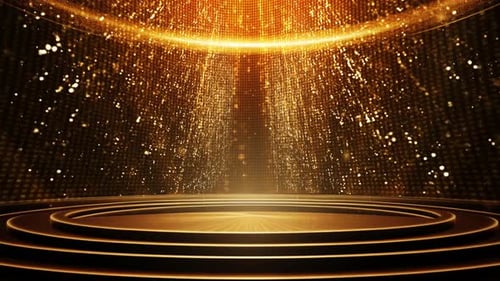 Bühnenförmiger goldener Partikelhintergrund Loop