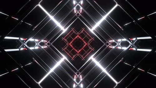 Red And White Abstract Fantastic Neon Glow Background Vj Loop In 4K