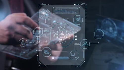 Animated Futuristic Technology HUD Display Element