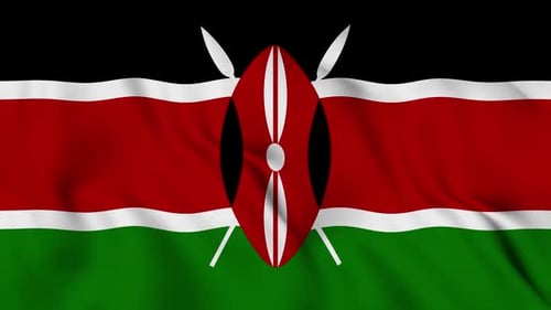 Waving Kenya National Flag Loop Animation
