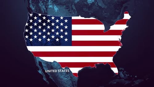 Karte und Flagge der Vereinigten Staaten von Amerika 4K