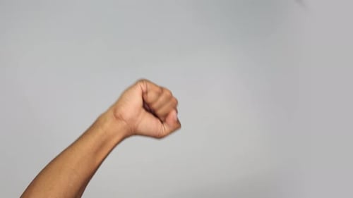 Hand Gesture Showing Protest Fist — Fight for Right Power Gesture Close-Up