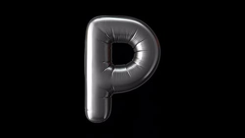 Animated Silver Metallic Balloon Letter P