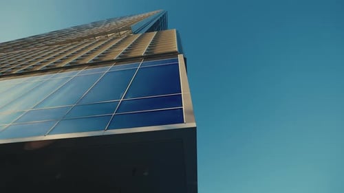 Low View of the Corner of the Business Center and the New District