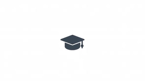 Minimalist Animated Graduation Cap Icon Loop
