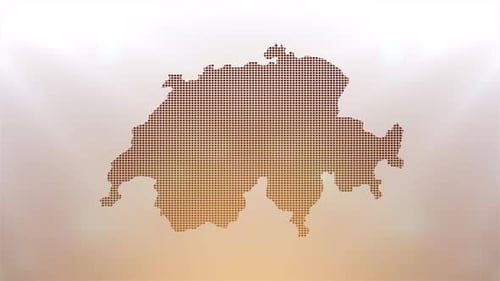 Switzerland Map Reveal with Glowing Pixel Grid