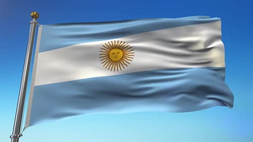 Realistic Waving Argentina Flag Animation