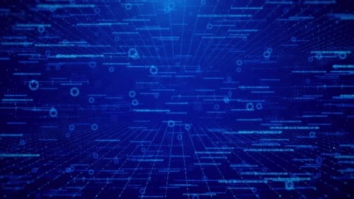 Wire Frame Tech Innovation Future Data Waving Line Internet Network Ai Big Data Lines Dots