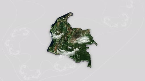 Colombia Country Map Animation 3 D