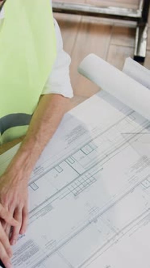 Building Industry Concept Where Likable Confident Professional Qualified Bearded Engineer in