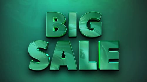 Big sale metallic green 3d lettering
