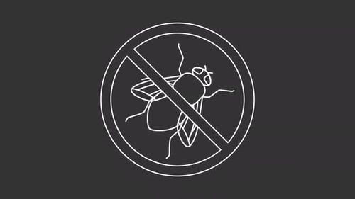 Animated mosquito bug white icon