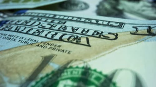 Cash Money Background. Business Economy of Usa. Finance Concept. Camera Moving Over