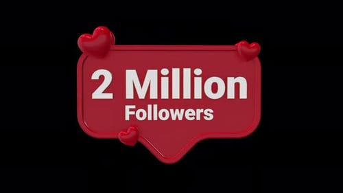 3D Animated Social Media 2 Million Followers Icon